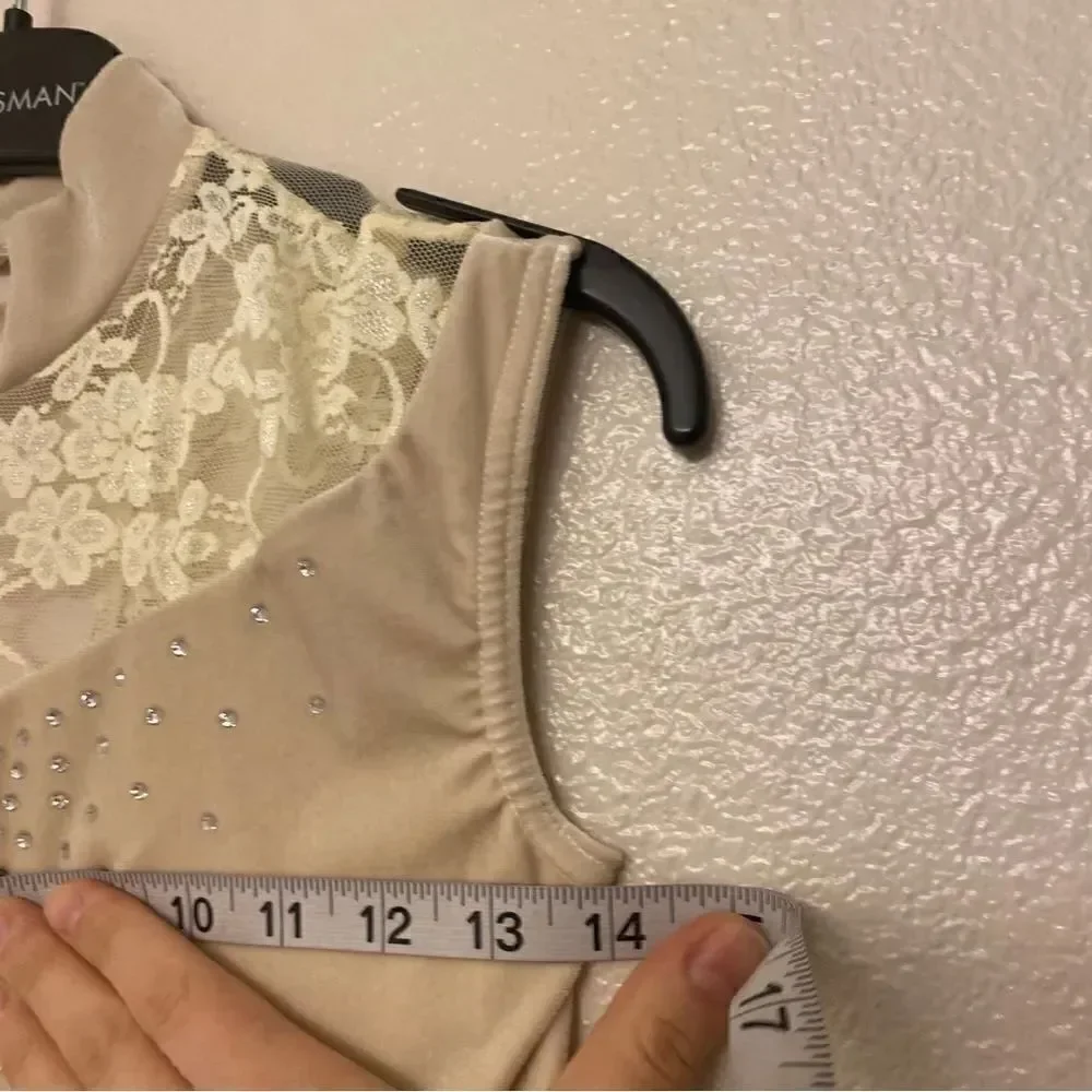 Weissman Dance costume ballet tutu ivory velvet lace rhinestone Arietta 14137 LC